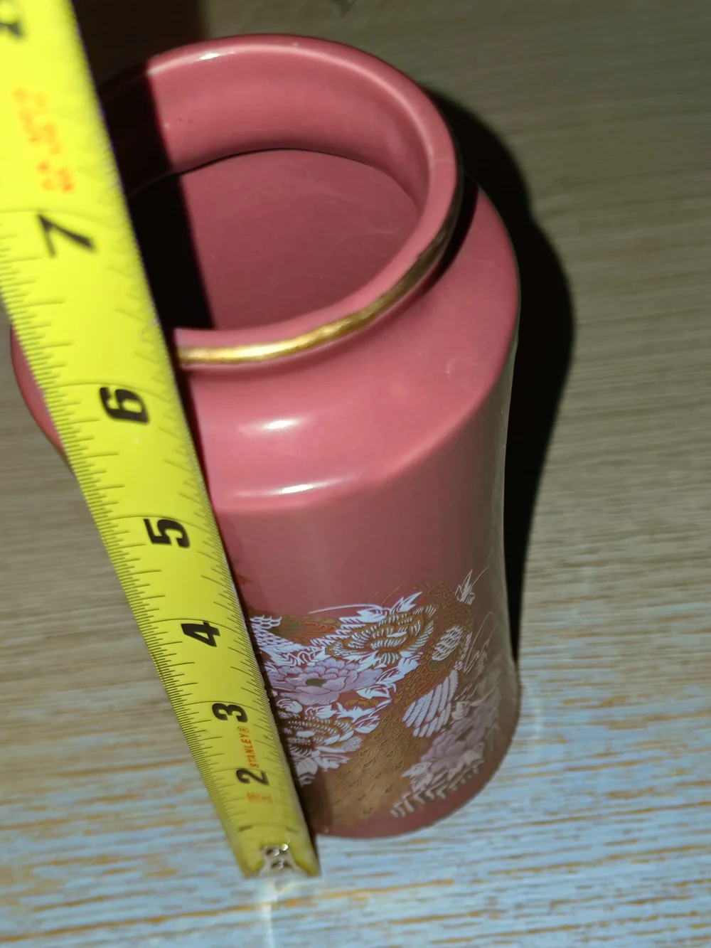 Japan Lusterware Ceramic Vase with Gold Rim